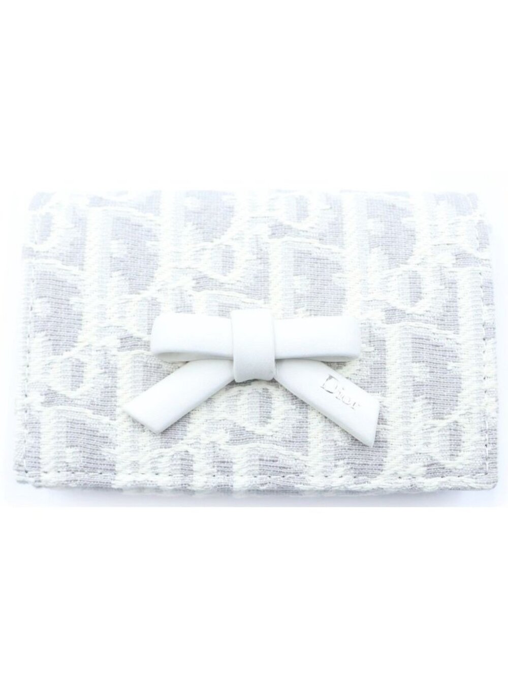 Dior Promenade Glycine Wallet Oblique Coin Purse White Gray
